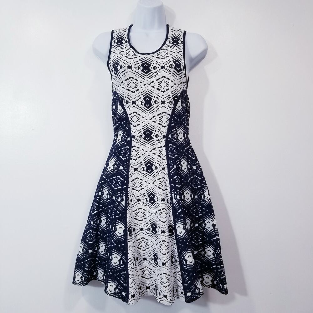 Parker Jacquard Knit Fit & Flare Cocktail Dress